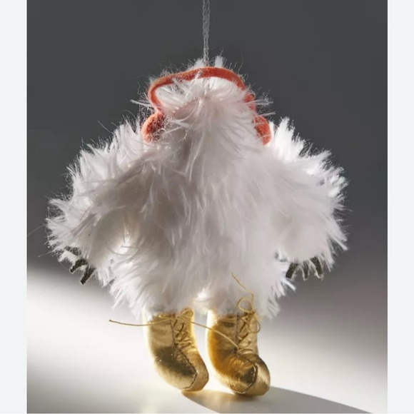 Urban Outfitters Yeti Ornament Fluffy White Monster Christmas Holiday Gold Boots - Picture 5 of 6